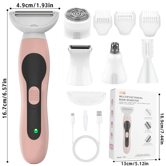 5-in-1 Women's Multifunctional Electric Epilator Rechargeable Hair